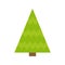 Fir-tree icon. Green triangle simple shape form. Christmas tree. White background. Isolated. Flat design.