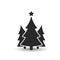 Fir tree icon. Three spruce vector illustration