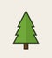Fir tree outline color icon, modern minimal flat design style. Spruce vector illustration, pine line color symbol