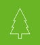 Fir tree outline icon, flat design style. Spruce vector illustration, pine thin line symbol