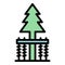 Fir tree rope park icon vector flat