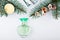 Fir tree seashell perfume bottle bitcoin coin money dollar studio