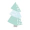 Fir tree winter illustration. Modern decoration elemet for Christmas and New year party