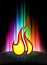 Fire on Abstract Spectrum Background