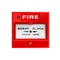 Fire alarm box on wall, warning and security system