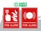 Fire alarm system, safety first , emergency icons