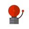 Fire alarmon wall for warning security wall bell button evacuation protection push vector illustration.