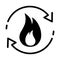 Fire with arrows rotation icon Metabolic processes