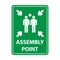 Fire assembly point sign, gathering point signboard, emergency evacuation vector for graphic design, logo, web site, social media