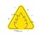 Fire attention icon. Isolated triangle flammable attention sign. Flame alert warning icon. Fire aware icon. Vector