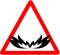 Fire barbecue area warning triangle caution road sign on white background