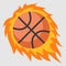 Fire basketball vector icon