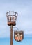 Fire beacon basket with coat of arms