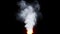 Fire begins to burn and white smoke rises with alpha channel - Resolution: 3840Ã—2160 Pixels 30fps