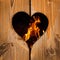 Fire behind a heart