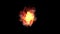 Fire blast motion graphics with dark background