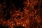 Fire blaze flames on black background. Fire burn flame isolated, abstract texture. Flaming explosion with burning effect
