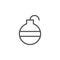 Fire bomb line outline icon
