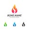 Fire Bone logo design template. Concept Vector of human body health. Emblem symbol Icon