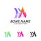 Fire Bone logo design template. Concept Vector of human body health. Emblem symbol Icon