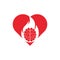 Fire brain heart shape concept vector logo design