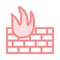 Fire brick color line icon