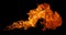 Fire and burning flame of explosive fireball isolated on dark background for graphic design