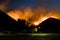 Fire Burning in Hillside above Park During California Wildfire