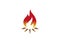 Fire burning wood campfire for logo design