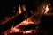 Fire for bushcraft and tourism at night gives warmth and light