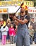 Fire busker juggle twirl