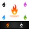 Fire Camera Photography Logo Icon Vector Design Template