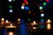 Fire of candle on christmas background. Christmas candles burning at night. Abstract candles background.