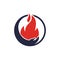 Fire care vector logo design concept.