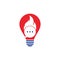 Fire chat bulb shape concept logo template Vector.