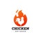 Fire chicken hen flame hot logo vector icon illustration, modern gradient logo , fast food app icon