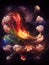 Fire clouds - Abstract colorful digital painting artwork