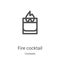 fire cocktail icon vector from cocktails collection. Thin line fire cocktail outline icon vector illustration. Linear symbol for