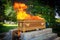 Fire on the coffin for cremation