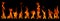 Fire collection set of flame burning isolated on dark background for graphic design