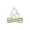 Fire colored icon - Burnable Trash vector concept sign