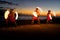 Fire Dancers at Dusk on the Beach