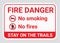 Fire danger sign or placard