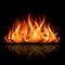 Fire on dark background.