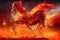 fire demon horse riding in hell