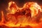 fire demon horse riding in hell