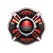 Fire Department Emblem Realistic Image Illustration