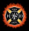 Fire Department Maltese Cross With Flames