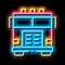 Fire Department Truck neon glow icon illustration