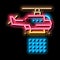Fire Dept Helicopter neon glow icon illustration